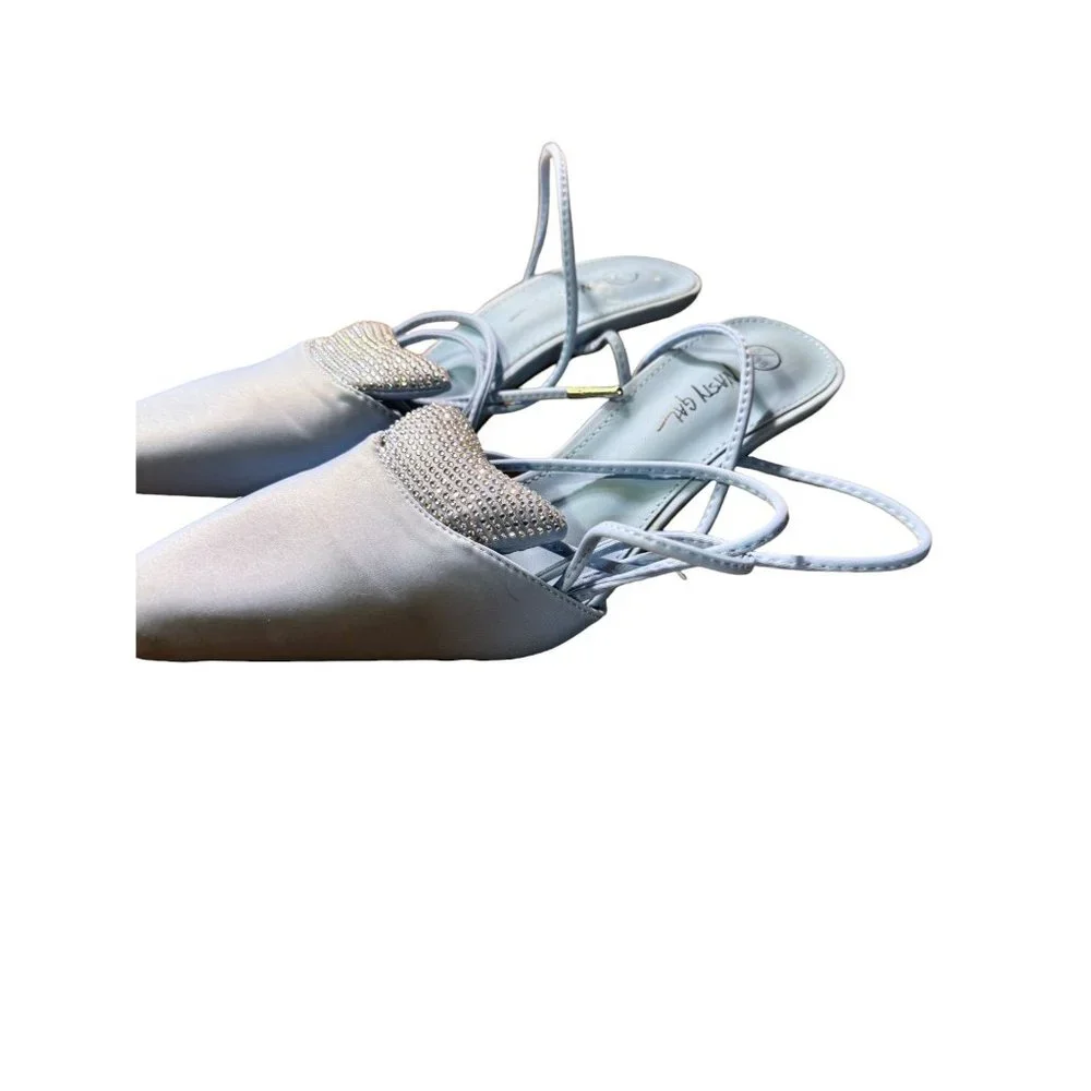 Nasty Girl Blue Gladiator Heels Women Size 5 - Picture 12 of 13